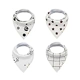 ALVABABY ベビー ビブ 三角 よだれかけ スナップ サイズ調整可能 4枚セット SK13-PC-JP