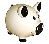 ブラックとオフホワイト豚デザインCoin Bank 5.75インチ長5インチTall 76898