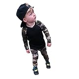 AmazingDeal 子供服 男女兼用 ベビー服 ルームウェア 長袖 春秋 冬服 迷彩柄 男女兼用 上装下装2点綿製品 トップス ロングパンツ 衣装 カッコイイ (100（18~24ヵ月）)