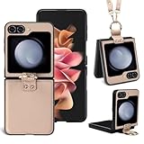 Galaxy Z Flip5 用 5G ケース リング付き 首かけ 斜めがけ 肩掛け おしゃれ 軽量 薄型 折りたたみ式 背面カード収納 小