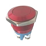 Baoblaze 全4色　防水　押しボタン　16mm　メタル　スイッチ　プッシュボタン　ラッチング　スターター - 赤