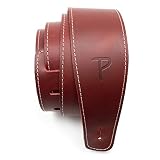 P Perri's Leathers Ltd. Perri’s - ギターストラップ ベースボールレザー (シリーズ) レッド XO’s 調節可能 アコースティック/ベース/エレクトリックギター用 カナダ製 (SP25S-7163)