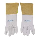 P Prettyia ヤギ革　溶接手袋　溶接グローブ　耐熱性　やけど防止