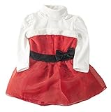 StylesILoveクリスマスベビーガールHolidayタートルネックサンタドレス カラー: レッド