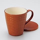 会津漆器 レンジカゴメ蓋付マグカップキャラメル ［ 13 x 9.5 x 9.7cm ］ 【 レストラン カフェ 洋食器 飲食店 業務用 】