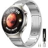 [Miimall] 対応 高級チタンバンド HUAWEI Watch GT4/GT3 pro 46mm/GT3 46mm/GT2 pro/GT2 46mm/GT2e/GT 42mm/4 Pro Elite/4 Pro/4 交換バンド チタン ビジネス チタンベルト 調節器具付き HUAWEI Watch GT4 46MM/HUAWEI WATCH 4 Pro Elite に対応（シルバー）