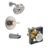 デルタDelta ktsdco-t14461-ss Compelタブ/シャワーキットpressure-balance単一機能カートリッジ、ブリリアンスステンレスブリリアンスステンレス