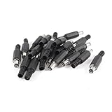 uxcell　DCプラグ　コネクター　2.1mm x 5.5mm　オス　ブラック　20個セット