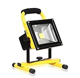 T-SUN LED投光器 20W ポータブル式 充電式 昼光色 IP65 バッテリー内蔵 広角120度 作業灯 集魚灯 誘導灯 車載用