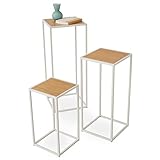 LOWYA （ロウヤ） テーブル サイドテーブル コンソールテーブル スチールフレーム ディスプレイテーブル 展示 おしゃれ 3点セット 正方形 オーク/ホワイト