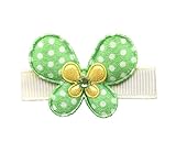 Baby Deer Clips　ヘアクリップ for ベビー　ドットちょうちょ (グリーン)