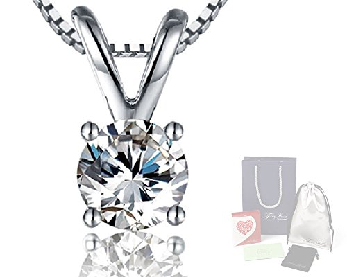 Fairy Heart クリスマスフェア 1粒 キュービック・ジルコニア シルバー 925 プラチナ 仕上げ チェーン45cm クリスマス 誕生日 豪華プレゼントギフト