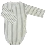 【未熟児】【低出生体重児】【早産児】【NICU】用　ベビー服：　長袖ロンパース　グレーストライプ (1400-2500g)