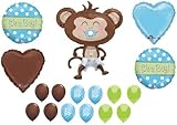 loonballoon MonkeyおむつおしゃぶりIt 's A Boyベビーシャワー( 17 )サファリジャングルバルーンセット