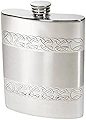 Wentworth Pewter- Celtic Bands Pewter Kidney Flask,Hip Flask, Spirit Flask, 6oz capacity