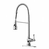 Ufaucet Best Commercial Single Hole Single Lever Single Handle pull out Stainless Steel Spiral Kitch
