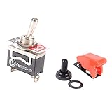 Fenteer 12V　車用　ダッシュライト　フリック　トグルスイッチ　切り替えスイッチ　オン/オフ　SPST　ミサイルカバー　ノブカバー