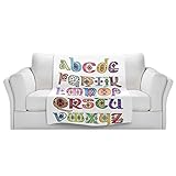 ブランケットウルトラソフトFuzzy 4サイズ！DIANOCHEデザインからby Marley UngaroロイヤルWhimsies AlphabetホームDecor Unique Designer芸
