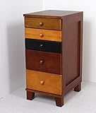 ブラウン4色整理棚 5段引き出しチェスト ST-03BR