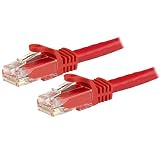 StarTech.com カテゴリー6 LANケーブル(Cat6) RJ45モールディングコネクタ(ツメ折れ防止カバー付き) 7m レッド N6PATC7MRD