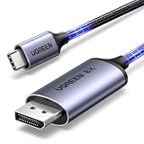 UGREEN 8K 60Hz USB C DisplayPort 変換ケーブル【CからDPへ単方向伝送】【DP1.4/Thunderbolt 4/3 DP Altモード】4K 240Hz 144Hz ディスプレイポートケーブル iPhone 15 MacBook Pro Air M1 M2 iPad Pro Air 5 Surface Pro Chromebookなど対応【HDMI非対応】2m