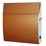 郵便ポスト 郵便受け メールボックス 壁掛け EUROデザイナーズポスト ワイド 鍵付き MB5805WIDE 101 (カッパー)