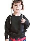 Plus Nao(プラスナオ) トレーナー スウェット プルオーバートップス 子供服 秋冬 長袖 重ね着風 フェイクレイヤード 男の子 女の子 男児 女 ブラック 120