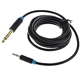 Lovoski 3.5mm→6.5 / 6.35mm　アダプター　AUXケーブル　オス→オス　ミキサーアンプに適用　 交換性　便利性　全4サイズ - 2m