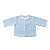 やわらかパイル地　日本製　ベビー用カーディガン　サックス