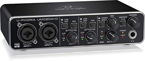 NEW BEHRINGER UMC 204 HD 24-Bit 192 kHz USB Audio interface
