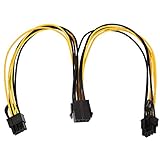Richer-R 8ピンオス - デュアル8（6 + 2）ピンメスATX電源拡張ケーブル 25cm/9.84インチ グラフィックスコード