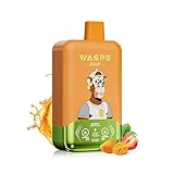 【WASPE 40000】使い捨て電子タバコ 40000回吸引可能 ス デュアルメッシュコイル Type-C充電 スマートLED ベイプ 爆煙 禁煙パイポ 20フレーバー 人気 タバコ味 ニコチンなし タール無し (40000回, レッドブルアイス＆ストロベリーマンゴー)