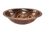Premier Copper Products LO19FBDDB Oval Braid Under Mount Hammered Copper Sink, Oil Rubbed Bronze by 