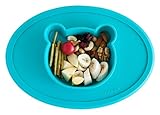 Silicone dining bowl and placemat in one-piece (Turquoise Bear) by Little Bot Baby リトルボットベビーシリコンダイニン