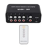 オーディオスイッチ 1 入力 4 出力 DC 12V RCa セレクター オーディオ スプリッター リモコン付き