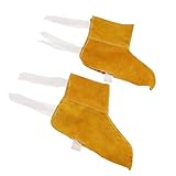 F Fityle 断熱　シューズ溶接カバー　耐火性　やけど防止　溶接用　靴カバー　人工牛革 耐磨耗性　　