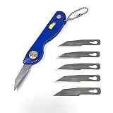 折りたたみ式クラフト趣味ナイフwith Extraブレード折りたたみナイフwith key-ringチェーン 2-Pack