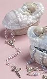 Pink Rosary in a Porcelain Keepsake Box Christening Baptism Gift by Roman [並行輸入品]