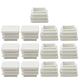 eDealMax 20 x 20 mmプラスチックスクエアリブ付きチューブインサートカバーキャップ、0.67"〜0.75"インナーサイズ、家具デスクチェアフィートプロテクター13ピース
