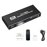 ビデオウォールコントローラ 4K マトリックス 2x2 ビデオウォールプロセッサ 1X2 1X4 1X3 2X1 3x1 4X1 、HDMI および DVI 入力および 4 HDMI 出力マルチスクリーンスプライシングディスプレイコントローラをサポート リモートコントロール付き