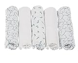 Motherhood 100 Percent Natural Cotton Muslin Wraps/Burp Cloths (Blue Classics 2015, 5-Piece) by Moth