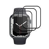 【3枚セッ-高 品質】対応 Apple Watch series 7 45mm フイルム apple watch series7 保護フィルム Apple Watch series 8 45mm 画面保護シート apple watch series8 液晶シール カバー 液晶保護 ソフト 【 PET複合材 炭素繊維 3D曲面カバー 耐衝撃 超薄 気泡ゼロ 高感度 撥油性 】 TZ-BMSER745