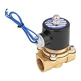 12Vソレノイドバルブ、DC12V R3/4 DN20ウォーターエアーオイル用ノーマルクローズド亜鉛合金電気電磁弁