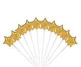 ミニバルーン スティック付き スター ディープゴールド【新色】 10本セット【バルーン6.2cm 全長30cm】