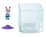 花市場直送便 ミニチュアガラス ラビちゃん グレープ & カラーサンド パープル & 植え込み用グラス ニューブロックS