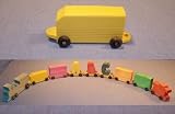 PUZZLE-MAN TOYS W-1601木製玩具 - 名前で\u200b\u200b列車 - 石炭カー