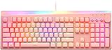 i-rocks K71M RGB メカニカルゲーミングキーボード メディアコントロールノブ付き Gateronスイッチ(赤) 107キー フルNKRO PBTキーキャップ マルチメディアホットキー 取り外し可能なUSB-Cケーブルとオンボードストレージ付き ピンク