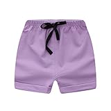 YUEGUANG 子供服 子供 ベビー ショートパンツ 短パン ビーチパンツ ウェストゴム　カジュアル　ゆったり　快適　おしゃれ ひも付き　調節可能 多色 無地 アウトドア　夏　海　運動　外出 (90