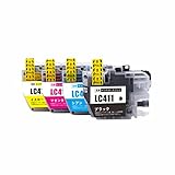 LC411-4PK互換インク ブラザー用 (4色セット) DCP-J928N-W/B DCP-J528N MFC-J905N DCP-J915N DCP-J1800N DCP-J926N-W/B DCP-J526N MFC-J904N MFC-J739DN/DWN MFC-J939DN/DWN DCP-J914N対応