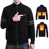 電熱カーディガン メンズ 秋冬 電熱ジャケット 加熱ニットカーディガン パーカー USB給電式 三つヒーター内蔵 防寒 ニットジャケット 裏